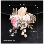 Accesoriu modern pentru decor par CA055BB cu perle si strasuri